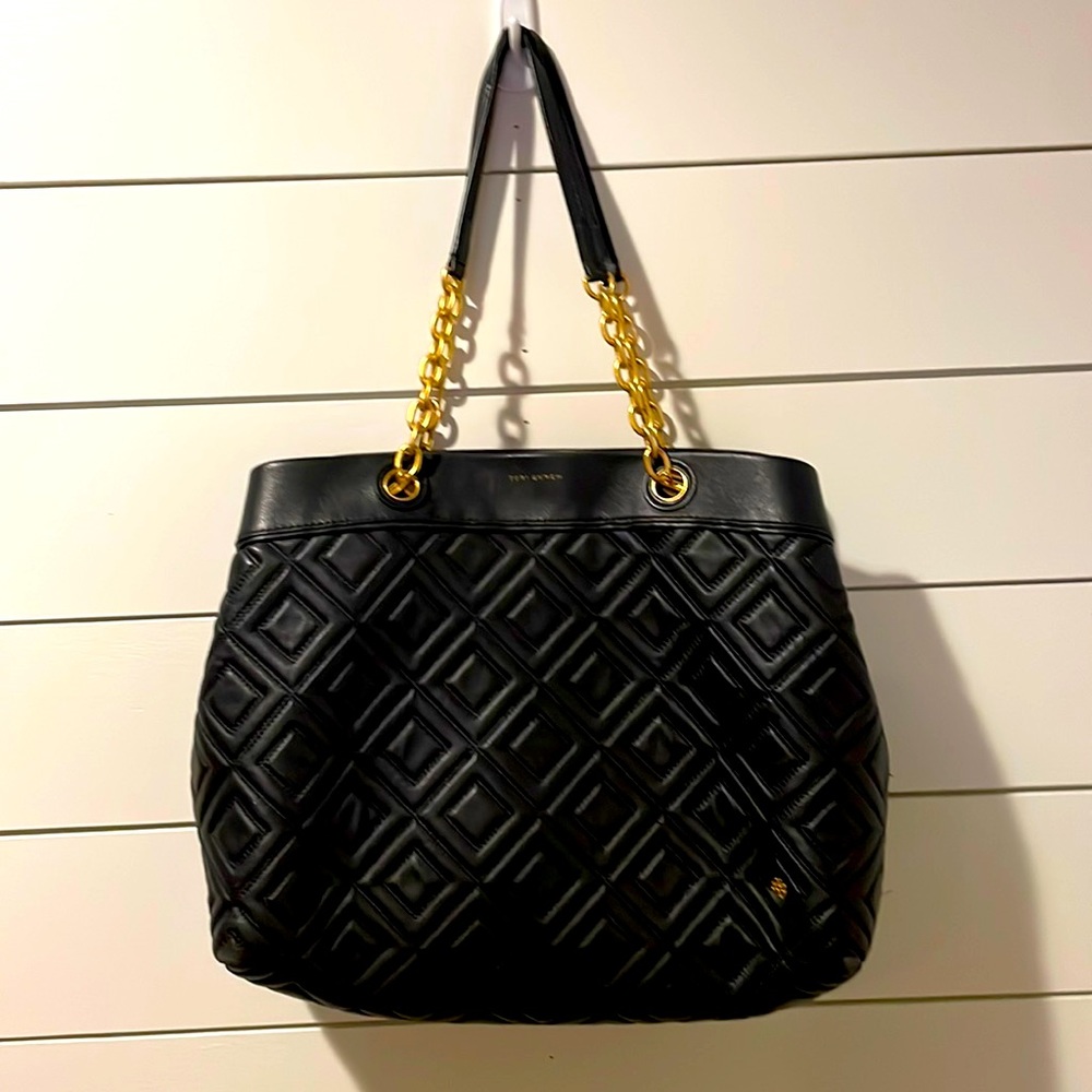 Tory Burch Black Leather Quilted